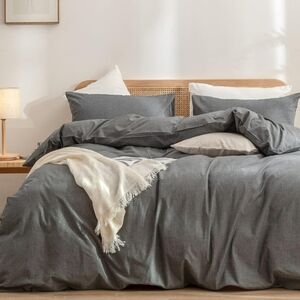2627 Twin Duvet and Pillow case dark grey 100% cotton